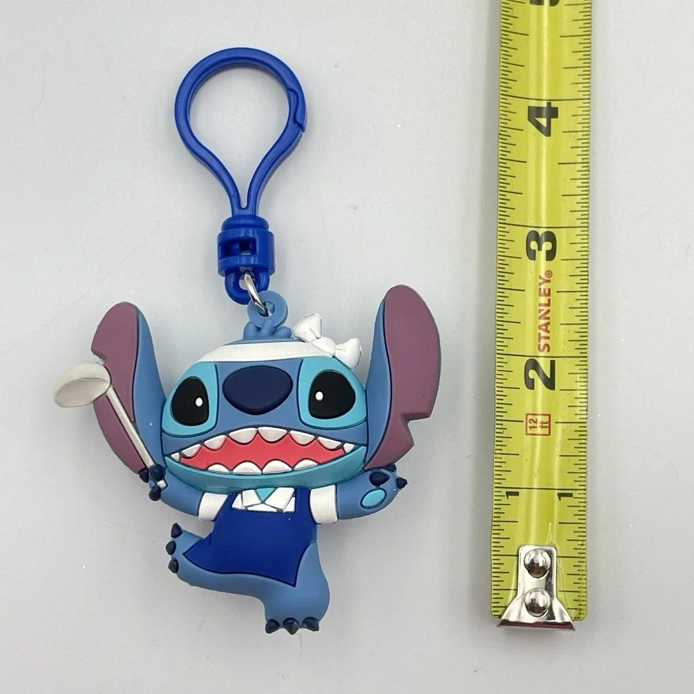 Lilo‎ & Stitch Chef Stitch Figural Keychain Series 2 Rubber Bag Clip Like New